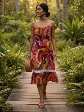 Trina Turk Spiral Print Sundress in Multicolor - Women's Summer Dress
